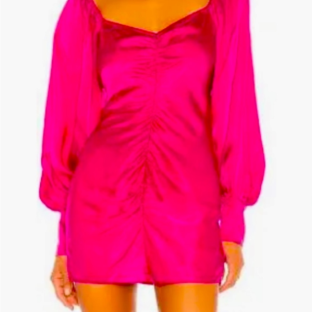 Rococo XS hot pink silk mini dress never worn just needs ironing